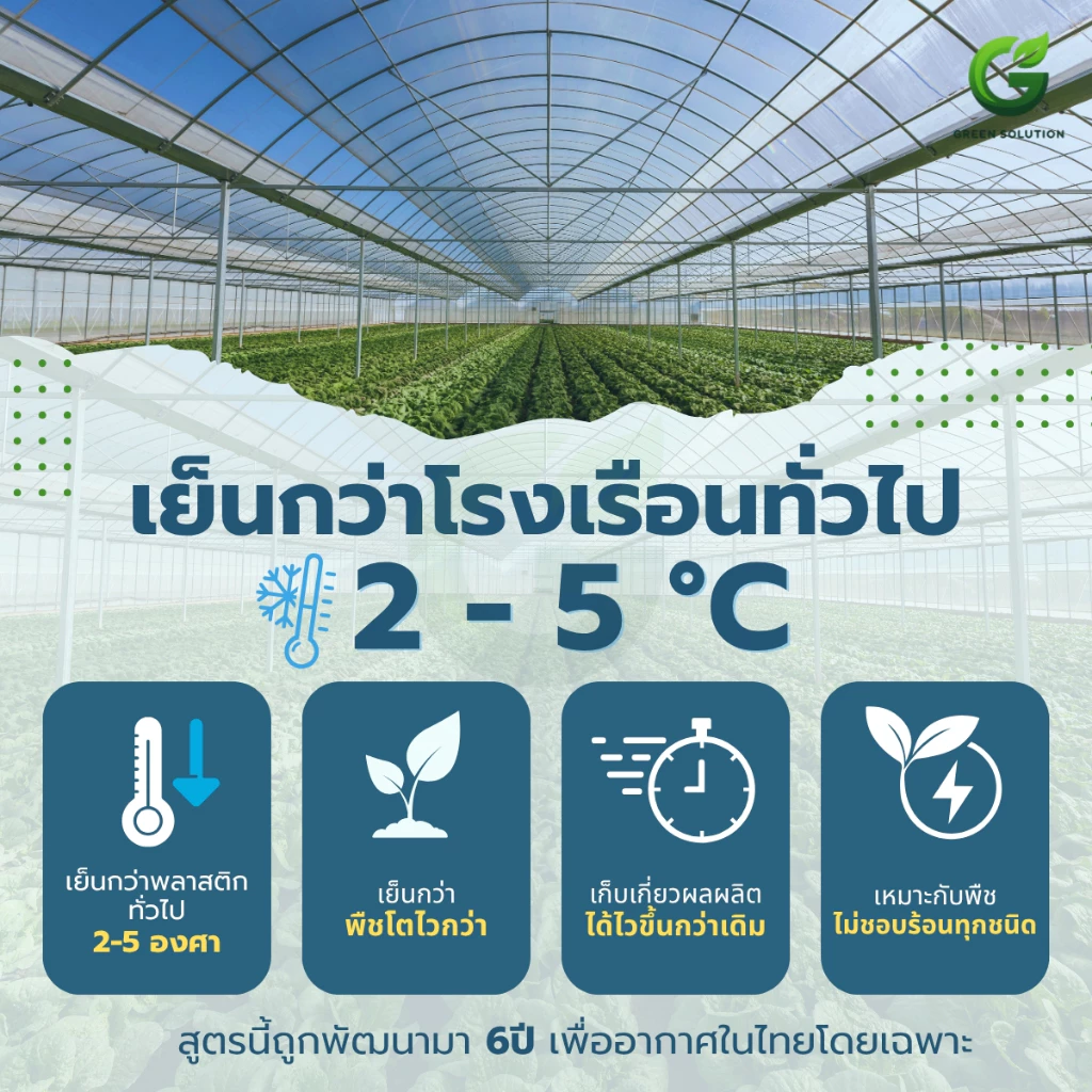 รูปสินค้า VSC ฟิล์มโรงเรือนสูตรลดความร้อน กว้าง 6 เมตร