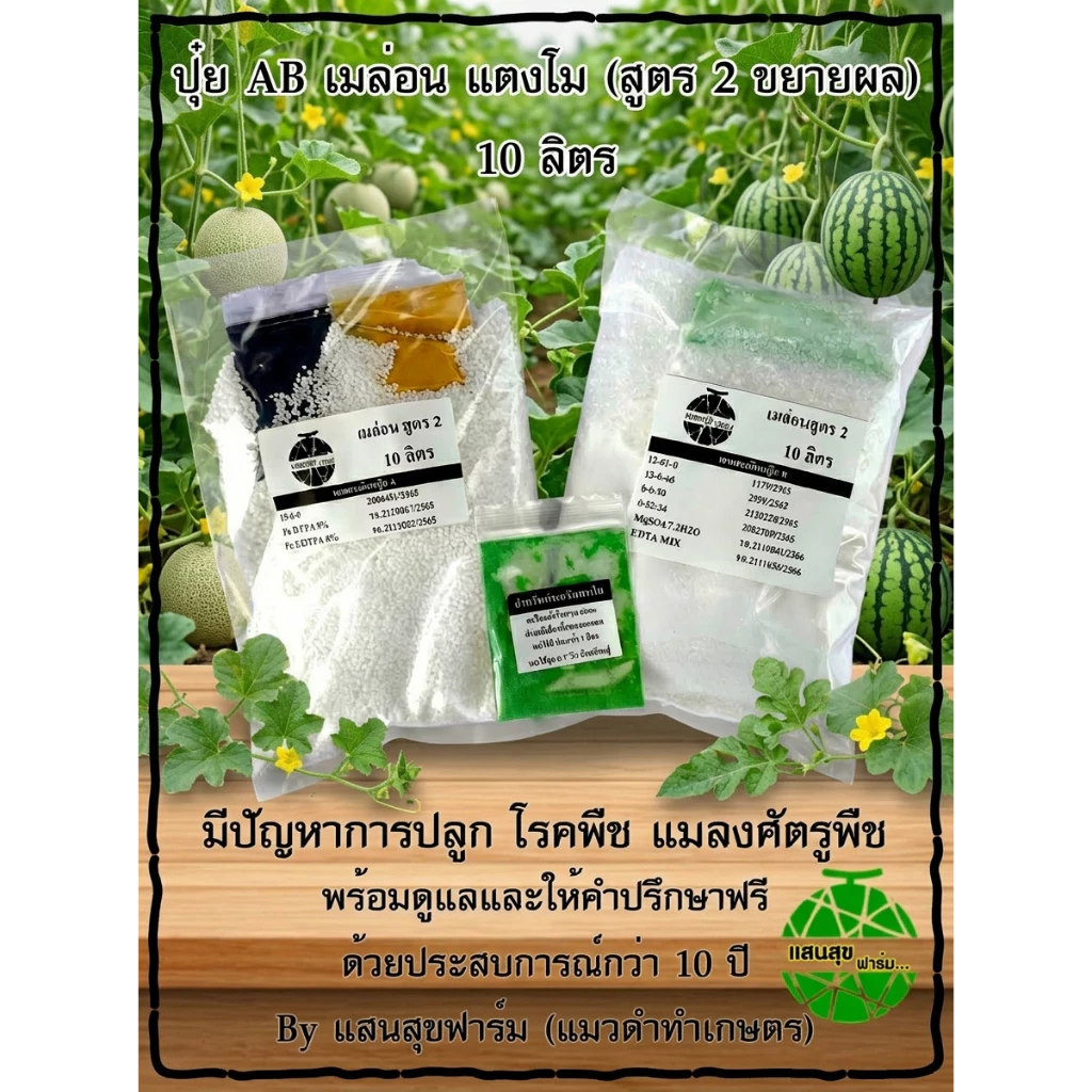 รูปสินค้า ปุ๋ย AB เมล่อน ชุด A+B ควบคุม EC